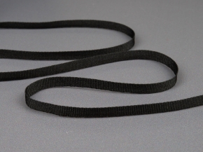 .6мм. Лента репсовая 6мм (1,72г/м) черный (кат.300)
