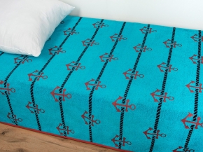 3с109.411ж1 Якоря-паттерн (3-бир.т.син) Плед 208х150 см