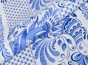 Ткань бельевая арт.17с-1ЯК п/лен набивной лен 30 хл.70 пл.145г рис. Гжель на белом, 150см