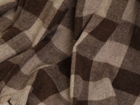 Плед п/шерсть 50% ОП-400 150*210 клетка цв. шоколад (Россия, Суконная Фабрика)