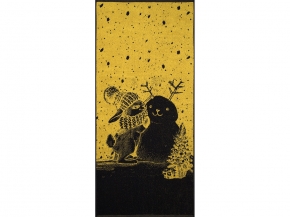 6с102.411ж1 Зимняя забава(т.желтый) Полотенце махровое 67х150см