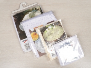 Д228АБб СКАТЕРТЬ ДЕКОРАТИВНАЯ 2775  бел.с яр-серым d1.55 м рис. Д228АБб