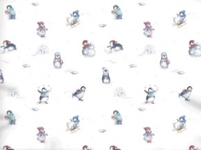 Детский ком-кт "Непоседа" 100% хлопок 147*112 голубой Пингвинчики