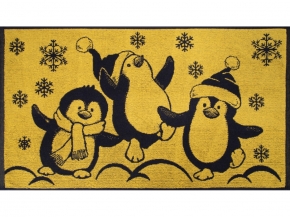 6с103.412ж1 Пингвины(т.желтый) Полотенце махровое 50х90см