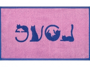 6с104.411ж1 LOVE-кот(пурпурн3) Полотенце махровое 67х40см