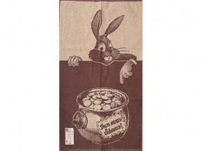 6с102.411ж1 Кролик с горшком (сер.пурпур1) Полотенце махровое 67х150см