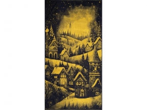 6с102.413ж1 Снежный пейзаж(т.желтый) Полотенце махровое 81х160см