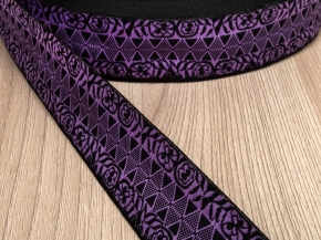 33мм. 4С508Ч-Г50 (рис.3351) ЛЕНТА ОТДЕЛОЧНАЯ черный с сирень 33мм (рул.50м)