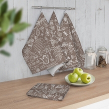 Рогожка набивная НКЛМ рис. 2322/2 Кафе, 150см