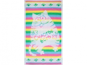 6с104.411ж1 Счастье есть(св.радужка) Полотенце махровое 67х40см