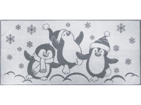 6с102.411ж1 Пингвины(графит5) Полотенце махровое 67х150см