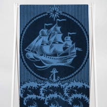 6с102.413ж1 Пляжное (темно-синий6) Полотенце махровое 81х160см