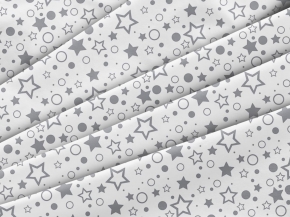 Перкаль набивной арт 140  рис 64016/1 Серое ассорти на белом, 150 см