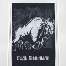 6с102.413ж1 Будь сильным(антрацит) Полотенце махровое 81х160см