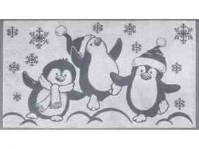 6с103.412ж1 Пингвины(графит5) Полотенце махровое 50х90см