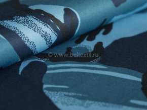 Ткань ГРЕТА арт.4С5-КВкмф+ВО рис.4036/3 кукла синяя, МОГОТЕКС, 150см
