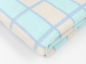 Одеяло байковое 80% 140*205  клетка цв. беж-сер-гол  (ВВТ)