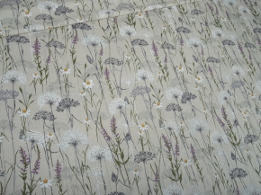 Ткань бельевая арт 2-21 п/лен кисл лен 30%, хл.70%, пл. 140г, рис. 1751/1 Люпины, 150см