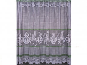 29С7-Г10 рис. 1153 занавеска 160*300 цв. белый с зеленым бордюром