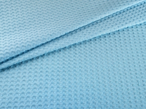 15с169/150 Вафельное полотно гл/кр крупная клетка 7*7 вес-230г/м2  голубой 0243, ширина 150см