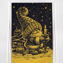 6с102.413ж1 Рождественской ночью(т.желтый) Полотенце махровое 81х160см