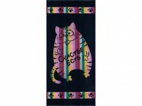 6с102.411ж1 Счастье есть (темно-синяя радужка) Полотенце махровое 67х150см