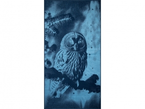 6с102.413ж1 Фото-сова(джинс) Полотенце махровое 81х160см