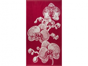 6с103.412ж1 Орхидея (бордо) Полотенце махровое 50х90см