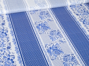 Ткань бельевая арт.17с-1ЯК п/лен набивной лен 30 хл.70 пл.145г рис. Гжель на белом, 150см