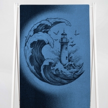 6с102.413ж1 Маячок (темно-синий6) Полотенце махровое 81х160см