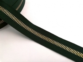 25мм. 90292 ЛЕНТА ОТДЕЛОЧНАЯ т-зеленый с золотом*1454, 25мм (рул.50м)