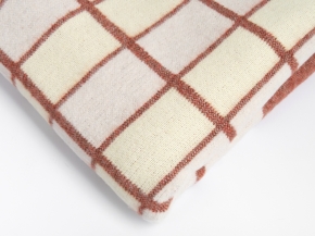 Одеяло байковое 140*205  клетка цв. бело-желто-бордовя (Россия ВВТ)