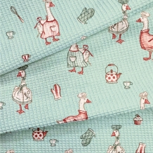 Вафельное полотно набивное арт 60 рис 29477/2 Гуси, 50см