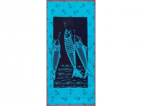 6с102.411ж1 Сардины New(3-бир-т.син) Полотенце махровое 67х150см