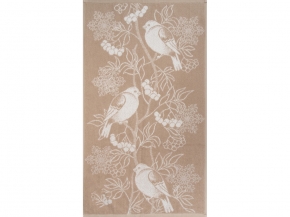 6с104.511ж2 Снегири (лен3) Полотенце махровое 67х40см