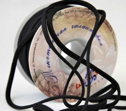 6мм. 1С34-Г50 (рис.6381) ШНУР ОБУВНОЙ (плоский) черный 6мм (рул.100м)