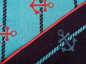 3с109.412ж1 Якоря-паттерн (3-бир.т.син) Плед 208х200 см