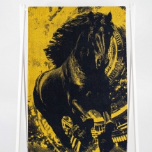 6с102.411ж1 Бег времени(т.желтый) Полотенце махровое 67х150см