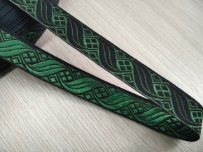 17мм. 4С507Ч-Г50 (рис.1444) ЛЕНТА ОТДЕЛОЧНАЯ черный с зеленым*178, 17мм (рул.50м)