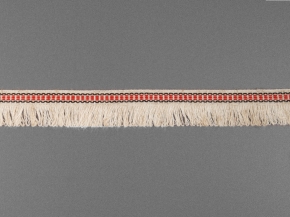 20мм. 08С3524-Г50 (рис.4801) ЛЕНТА ОТДЕЛОЧНАЯ лён/красный с чёрным*13305, 20мм (рул.25м)