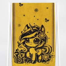 6с102.411ж1 Аниме-единорог(т.желтый) Полотенце махровое 67х150см