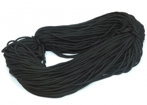 Шнур плетено-вязаный/полиэфир В5мм, черный (рул.100м)