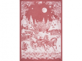 07с-39ЯК  50*70  Полотенце "Русская зима" цв. красный