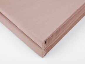 4403-БЧ Простыня на резинке сатин 200*140*25 рис. 15-1512 цв. бежево-розовый