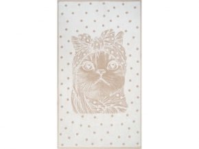 6с103.512ж2 Кошка в горошек(лен3) Полотенце махровое 50х90см