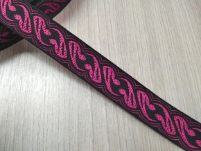 17мм. 4С507Ч-Г50 (рис.3476) ЛЕНТА ОТДЕЛОЧНАЯ черный с яр-малинов*682, 17мм (рул.50м)