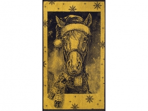 6с103.412ж1 Лошадь новогодняя(т.желтый) Полотенце махровое 50х90см