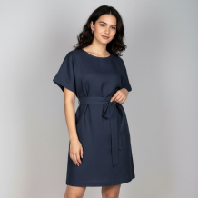 24С178-ШР/039/ст 1135/0 Платье женское черно-синий