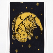 6с102.411ж1 На луне(т.желтый) Полотенце махровое 67х150см