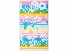 6с104.411ж1 Цветочная поляна (белая радужка) Полотенце махровое 67х40см